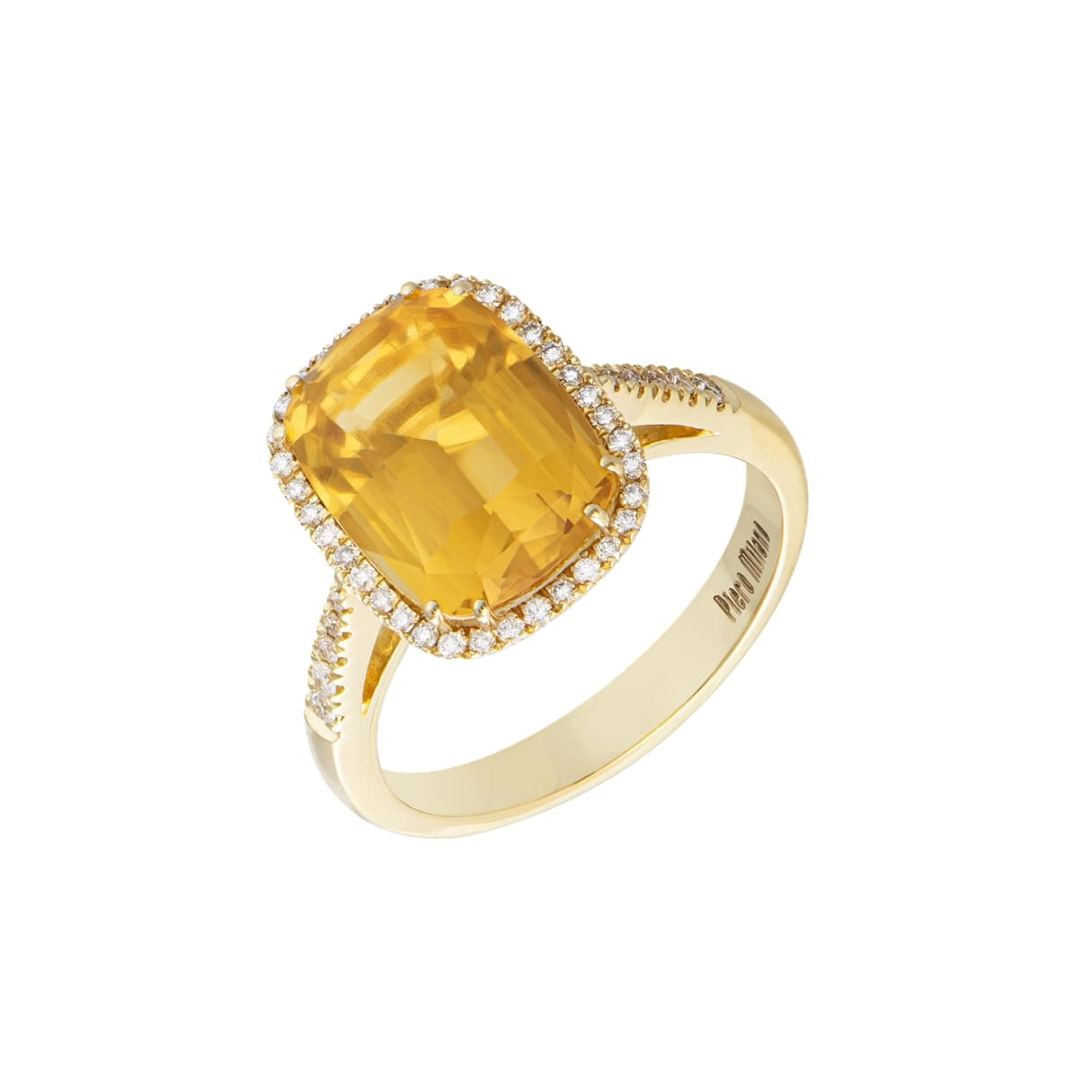 Citrine and Diamond Ring