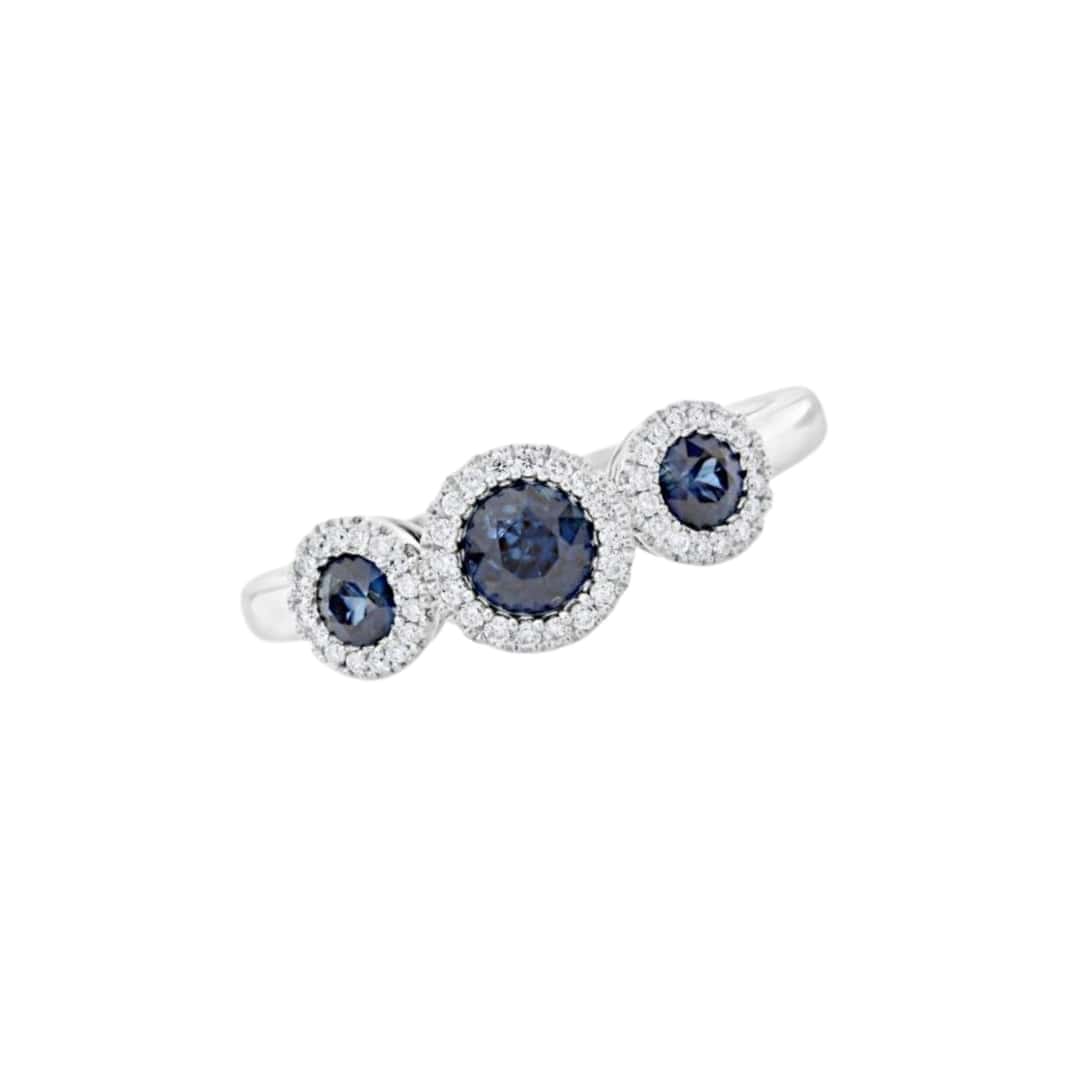 3 Stone Sapphire and Diamond Ring