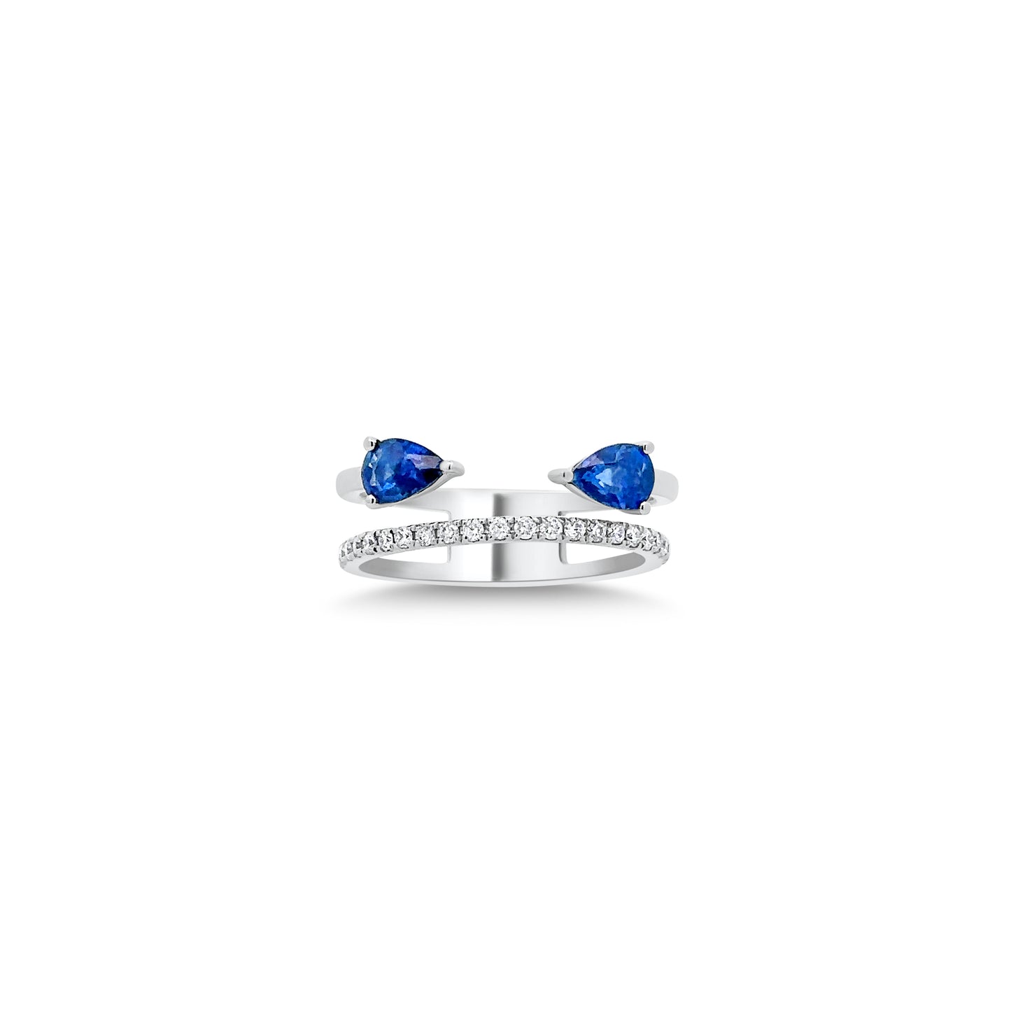 Diamond and Sapphire 2-Stone Ring
