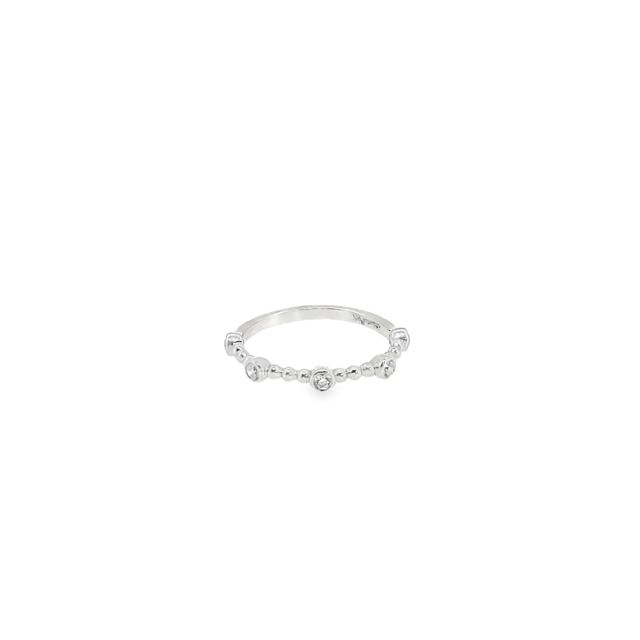 Beaded Diamond Bezel Band