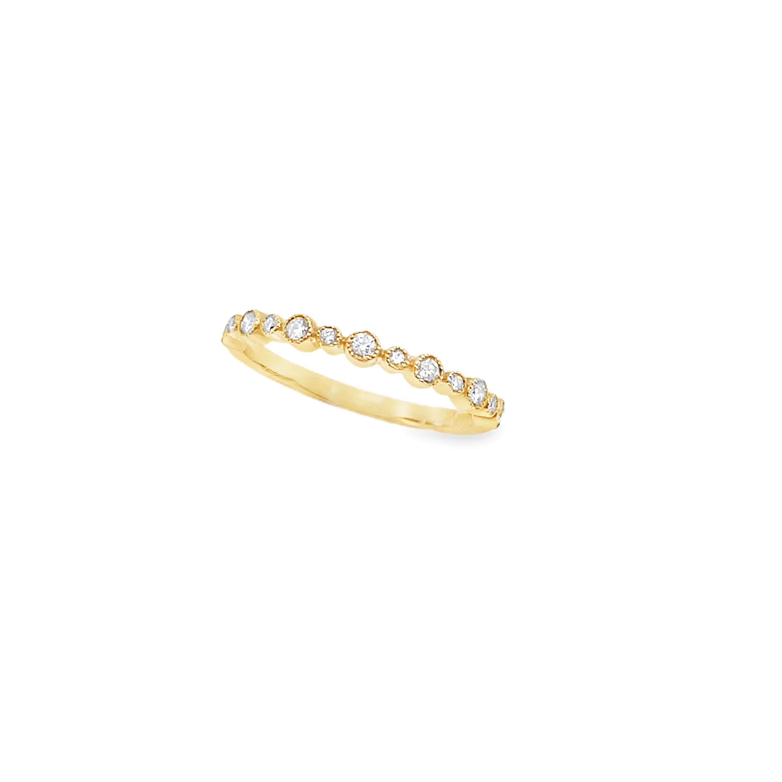Yellow Gold Bezel-Set Diamond Band Ring