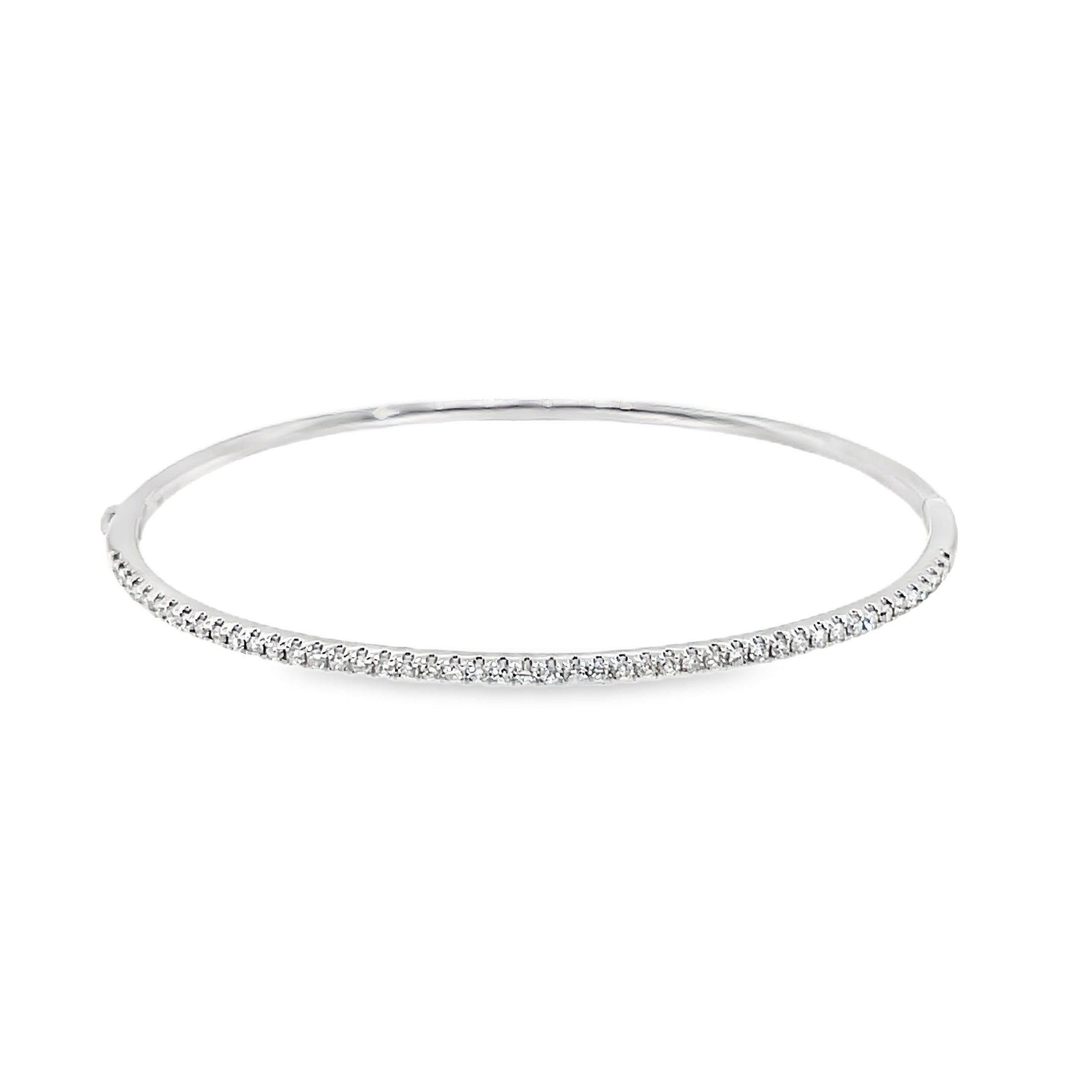 Diamond Half-Eternity Bangle in White Gold