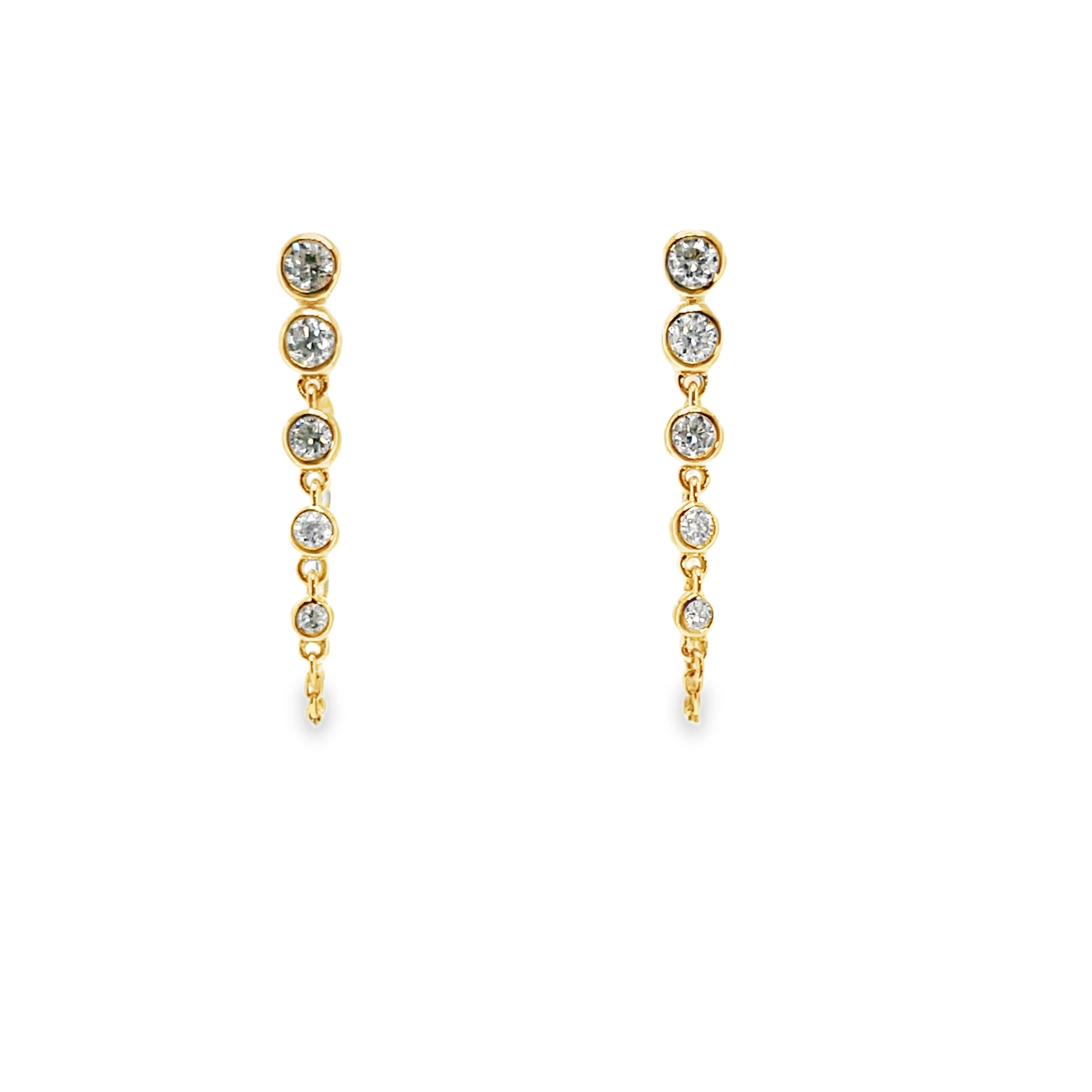 Diamond Drop Earrings in Yellow Gold