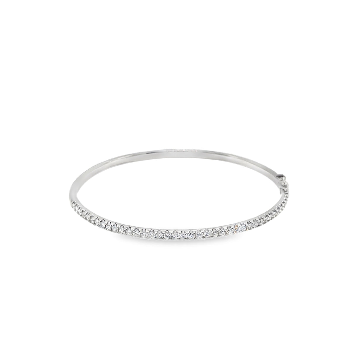 Diamond Bangle Bracelet in White Gold