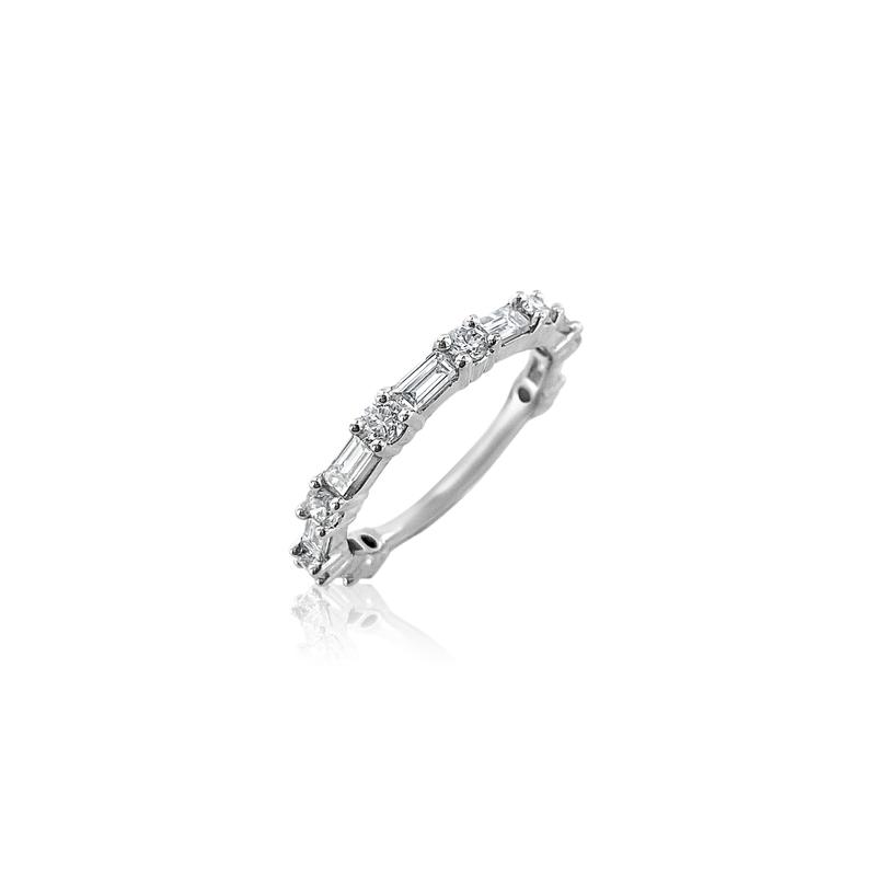 Baguette and Round Diamond Band