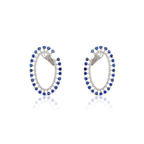 Sapphire and Diamond Statement Earrings