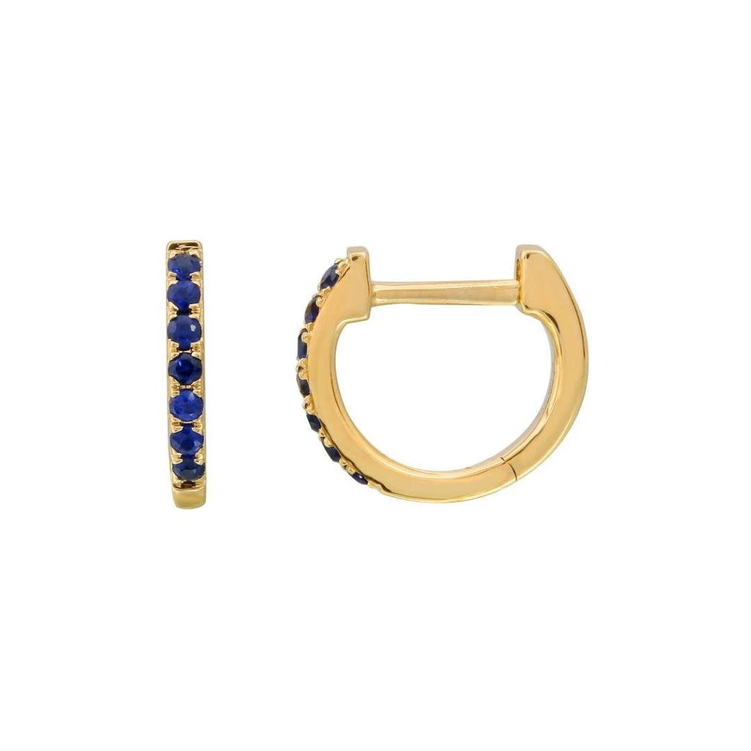 Mini Sapphire Huggie Earrings