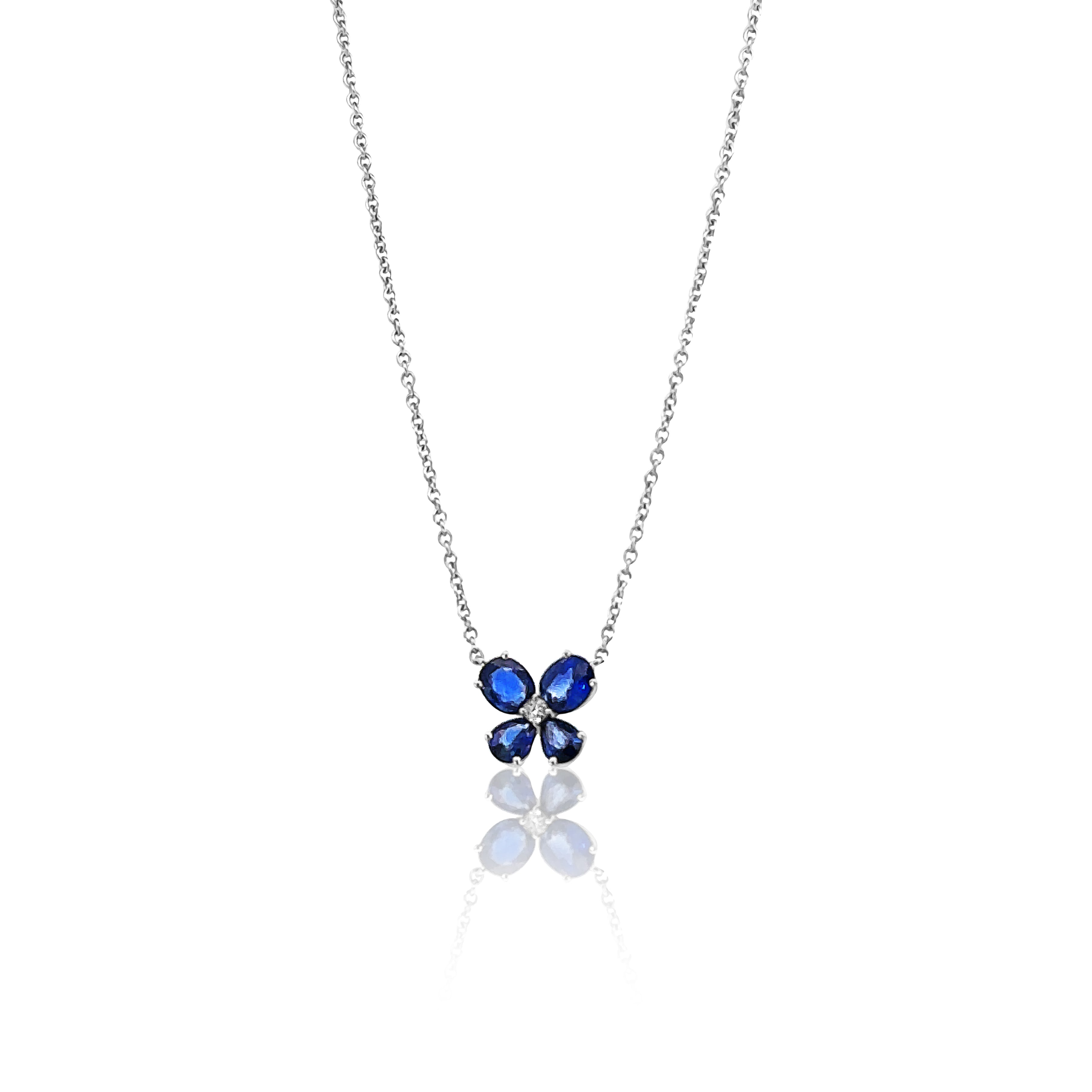 Sapphire and Diamond Butterfly Necklace