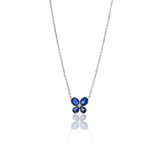 Diamond and Sapphire Butterfly Necklace