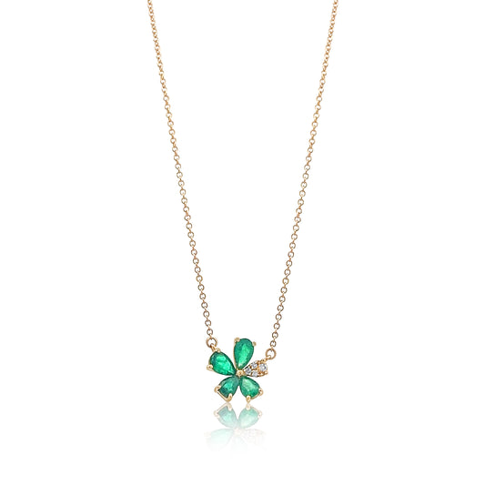 Emerald Petal Necklace