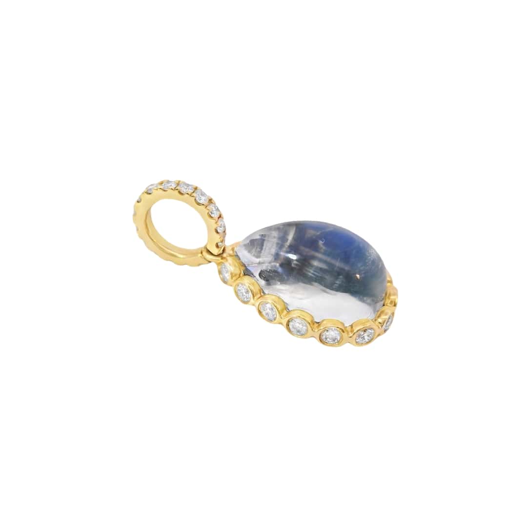 Blue Moonstone Pendant Paperclip Necklace