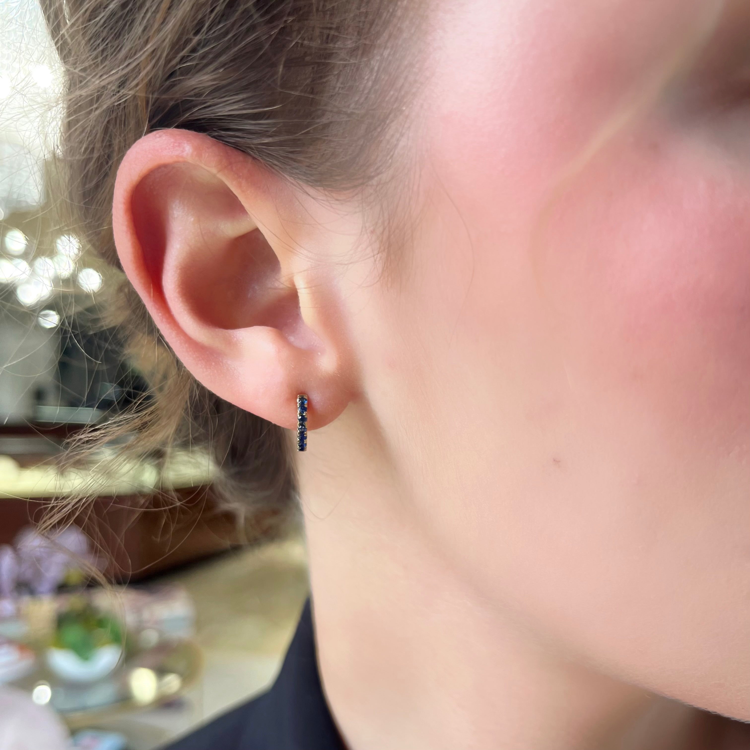 Mini Sapphire Huggies