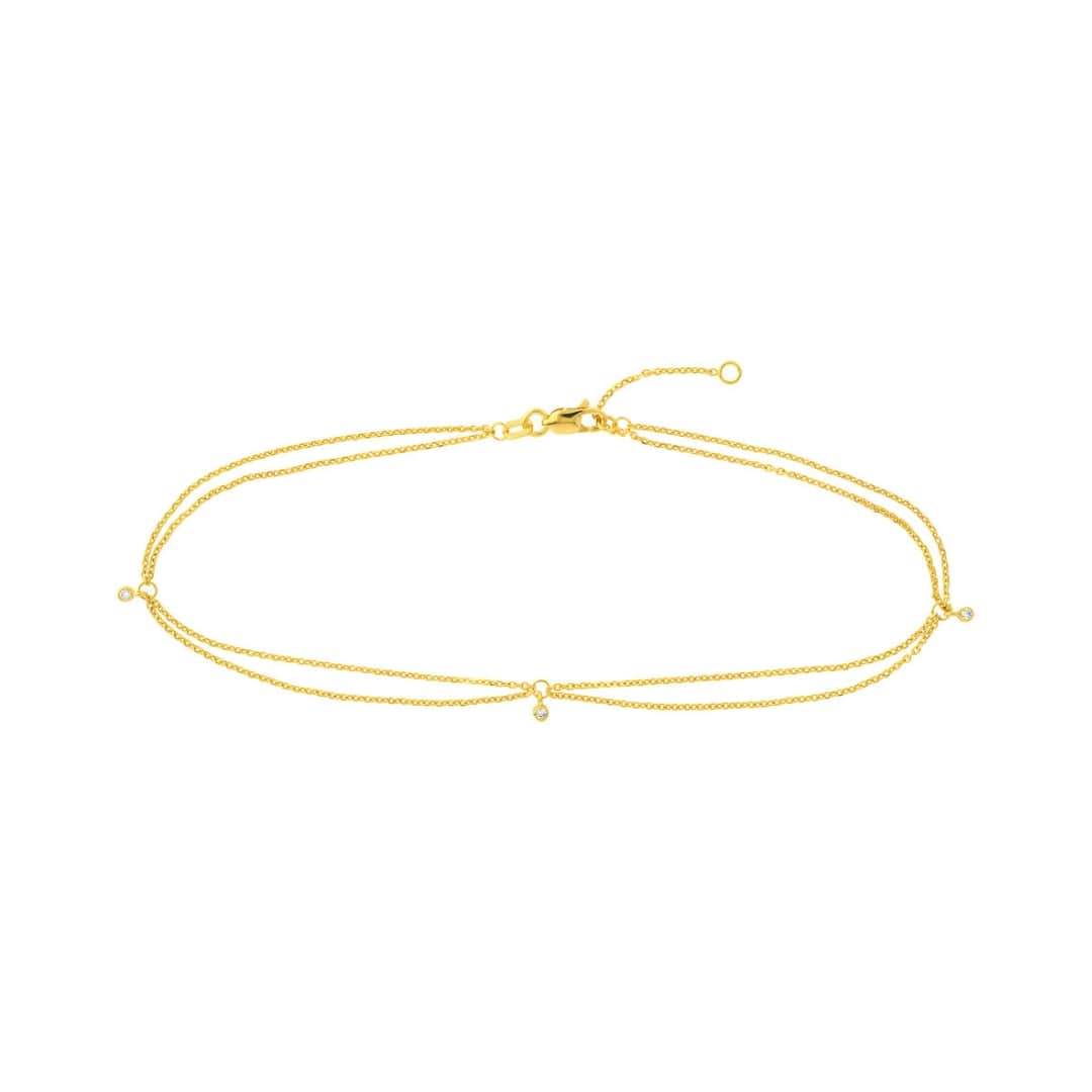 Draped Diamond Chain Anklet