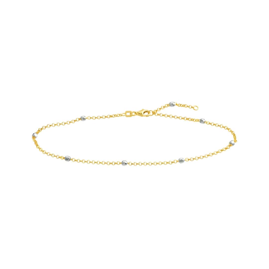 Two-Tone Beaded Rolo Anklet
