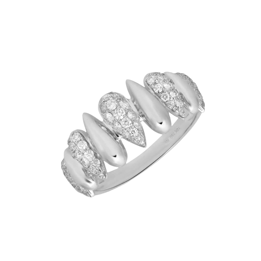 Spiked Pave Diamond Ring
