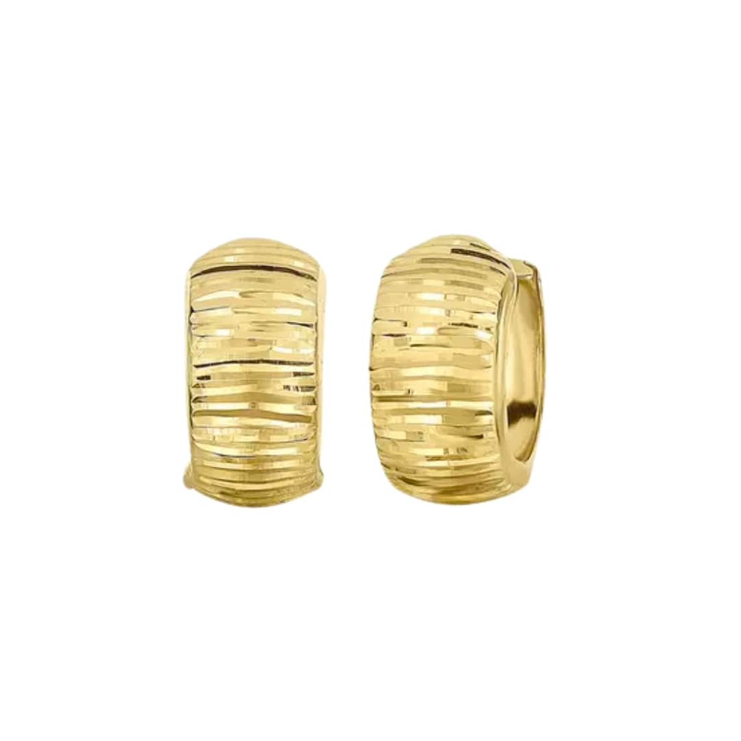 Chunky Diamond Cut Huggies