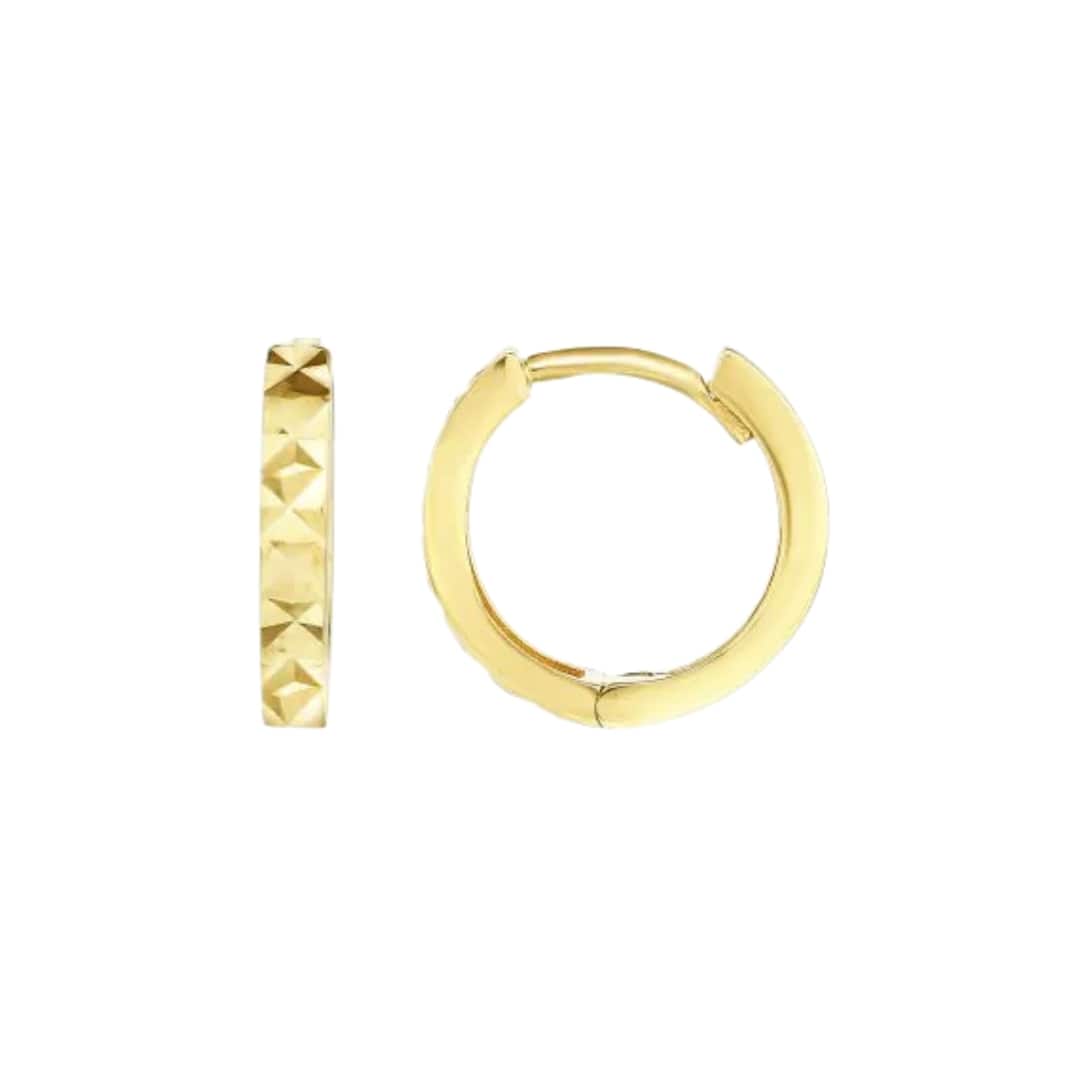 Gold Diamond Cut Huggies