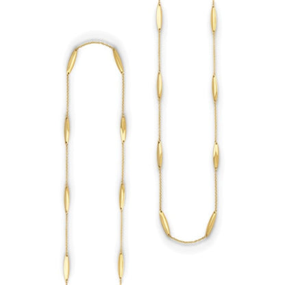 34" Elongated Gold Bead Chain
