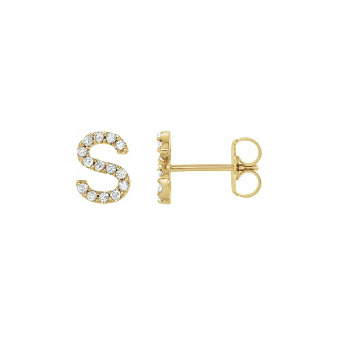 Diamond Initial Studs
