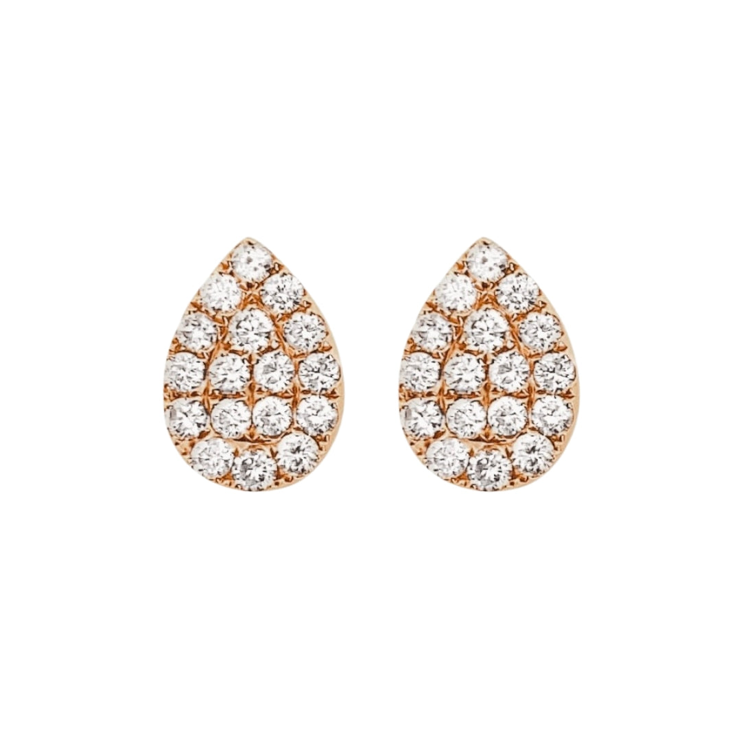 Diamond Teardrop Studs