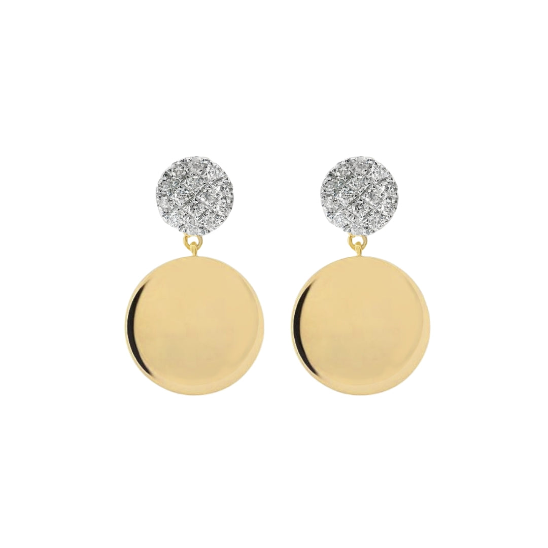 Pave Diamond Disc Earrings
