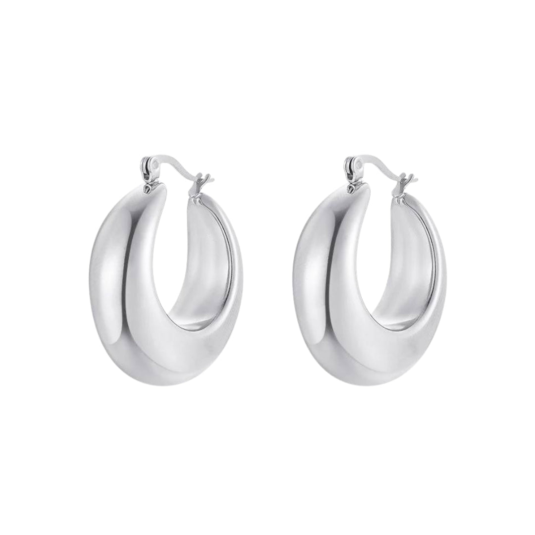 Sterling Silver Sculpted Hoops