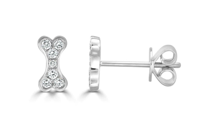 Diamond Bone Stud Earrings