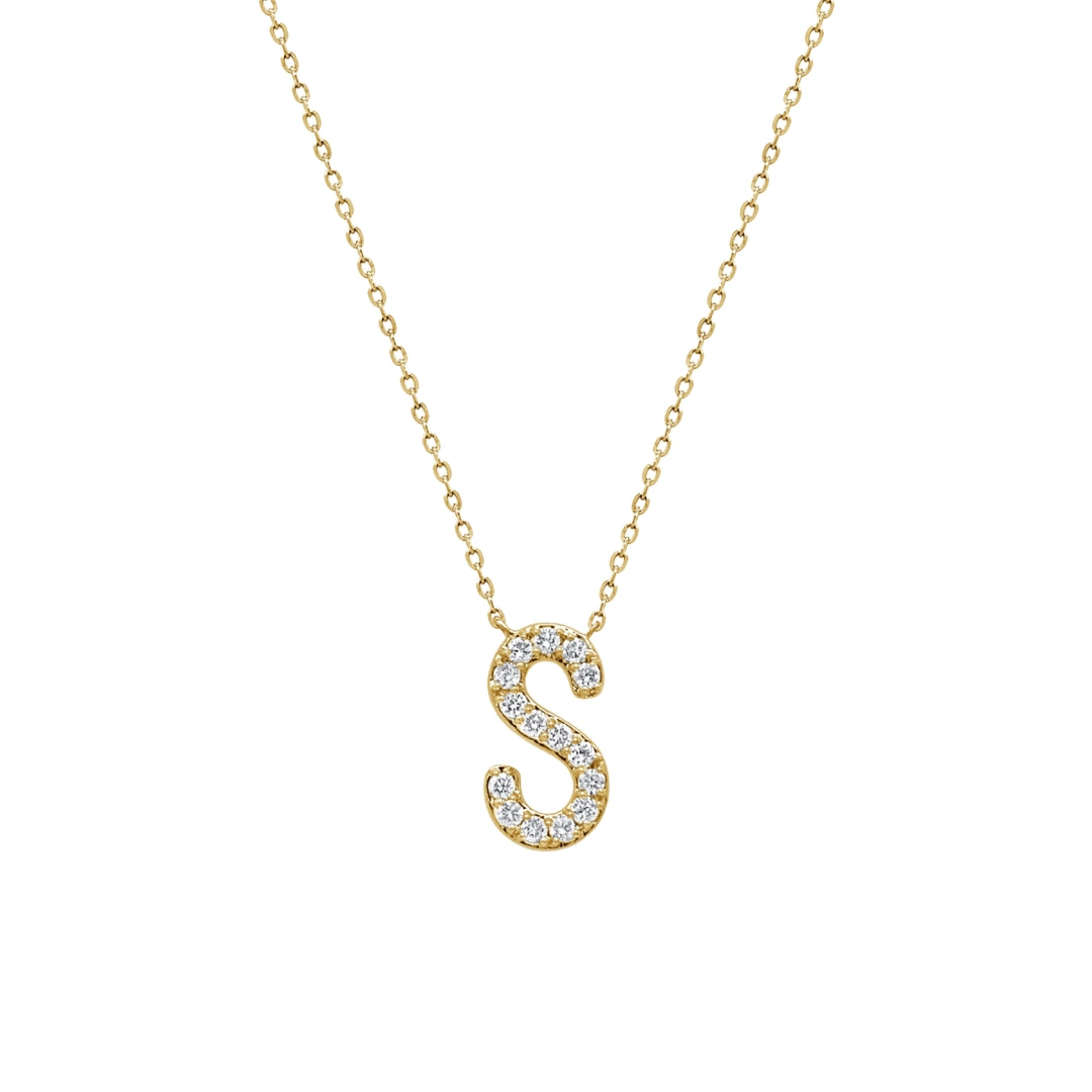 Pave Diamond Initial Necklace