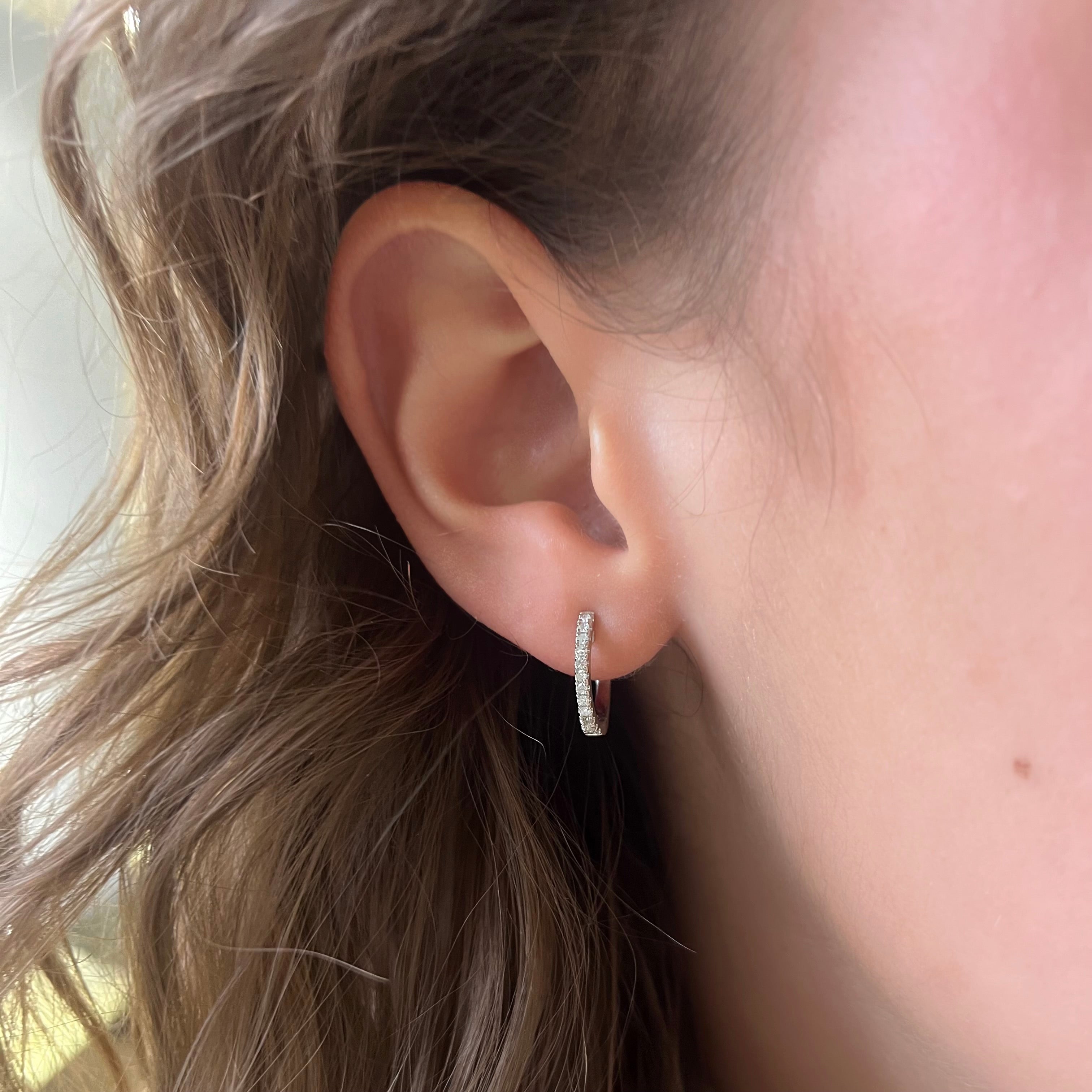 Small Diamond Huggie Earrings