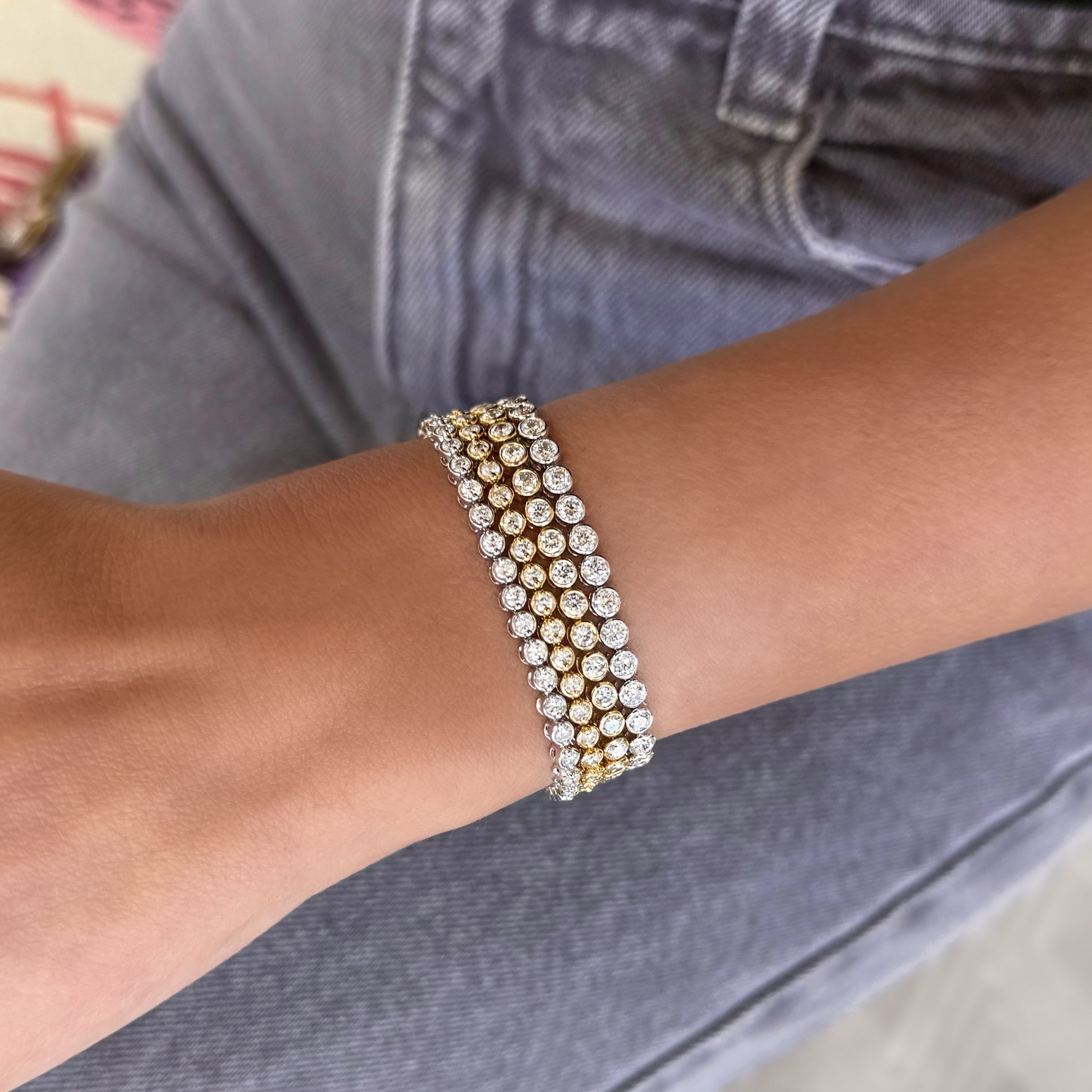 Bezel Set Diamond Tennis Bracelet