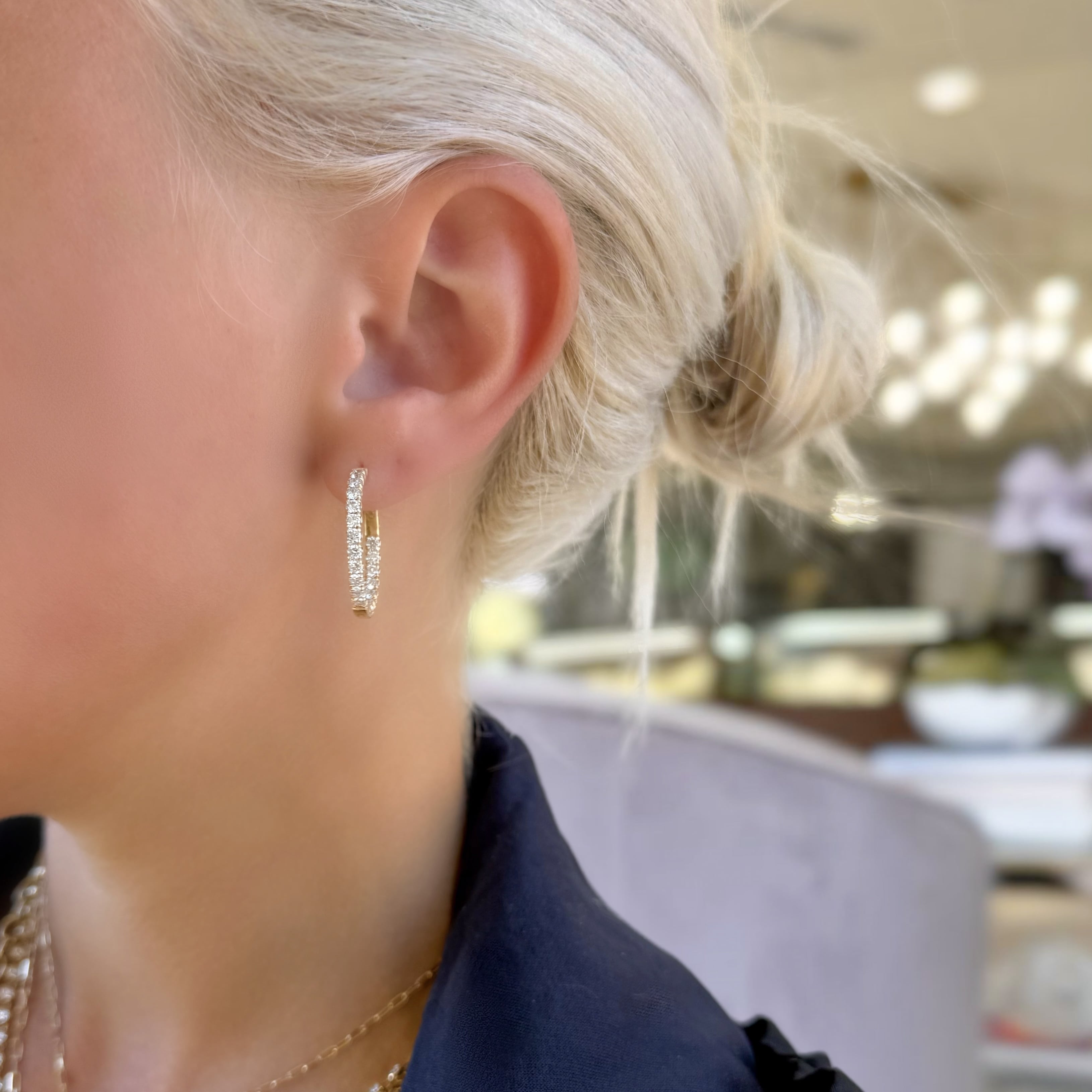 Inside Out Everyday Diamond Hoops