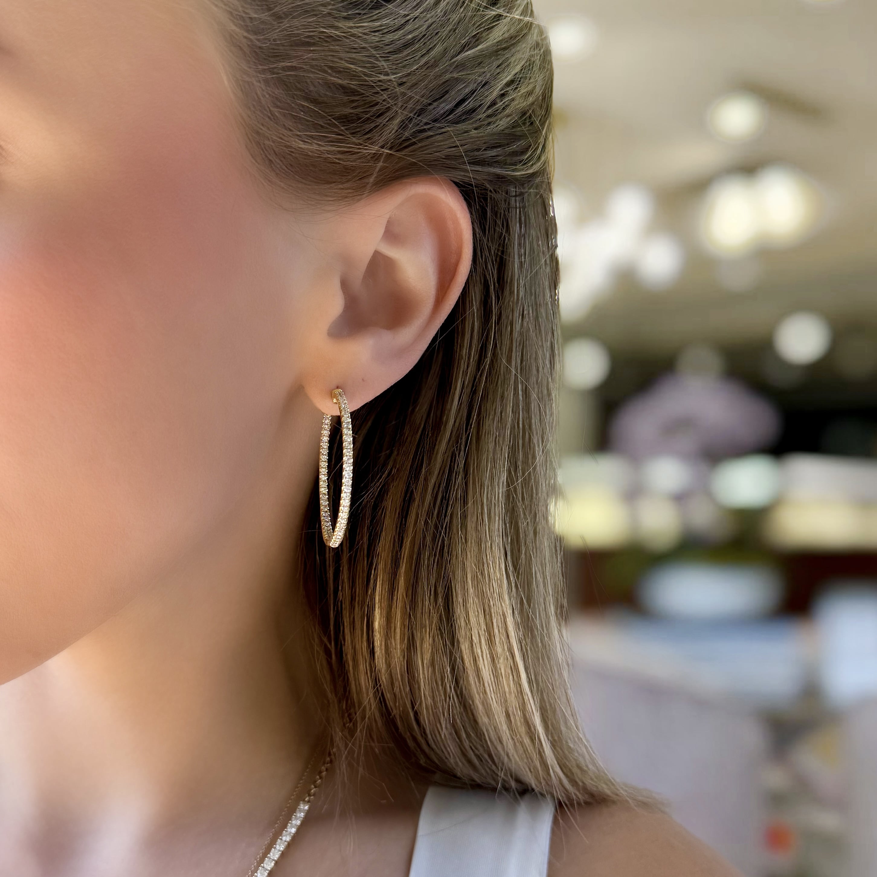 Inside Out Diamond Hoop Earrings