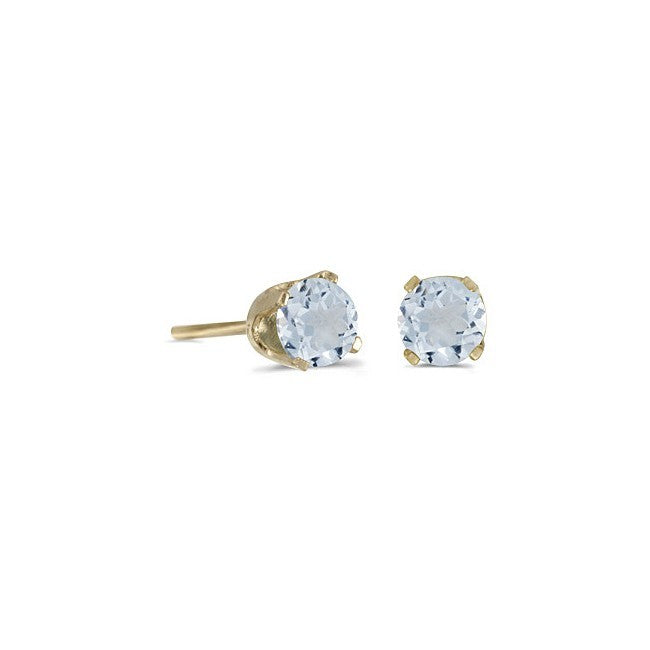 MARCH AQUAMARINE 4MM BIRTHSTONE STUDS