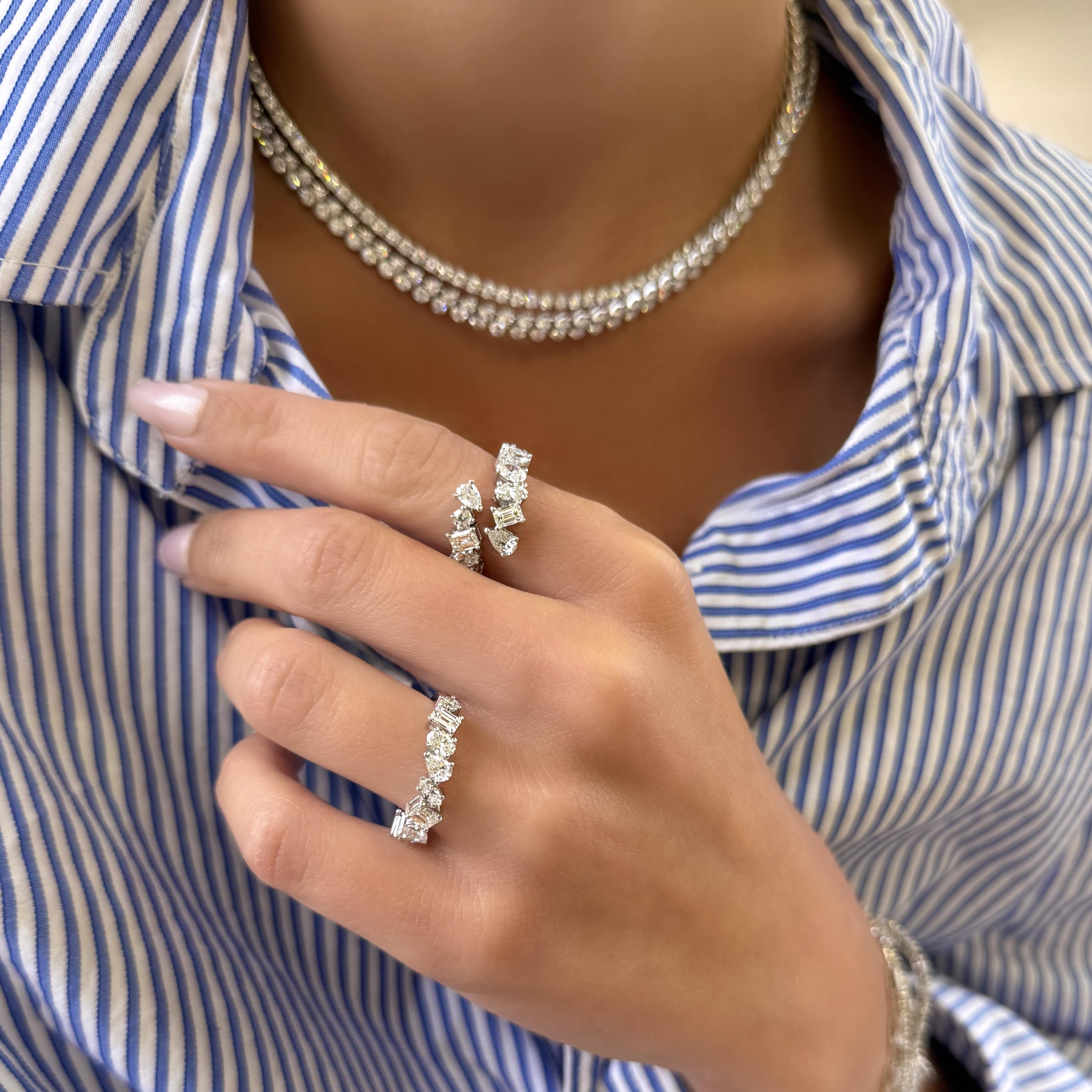 Fancy Shape Diamond Wrap Ring