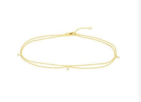 Diamond Drape Chain Anklet