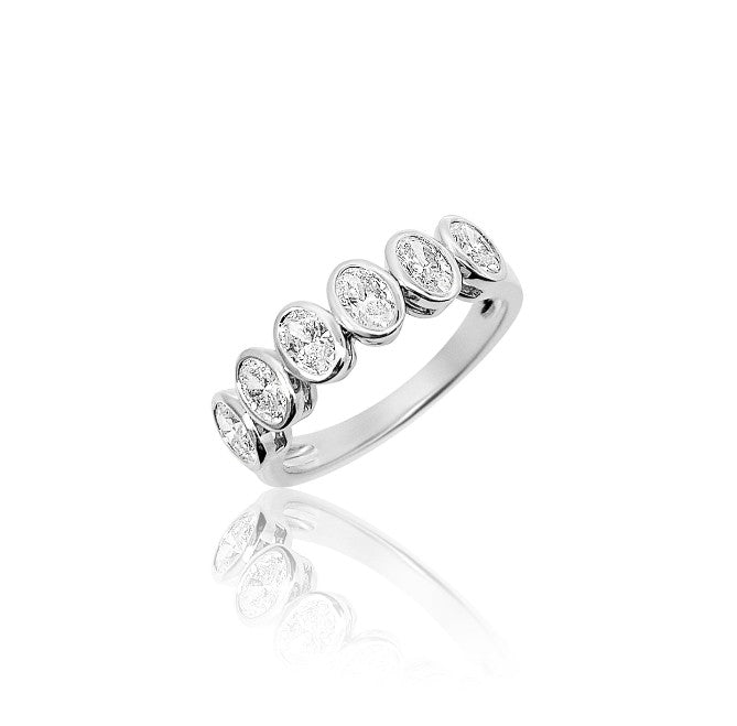 Bezel Set Oval Diamond Band