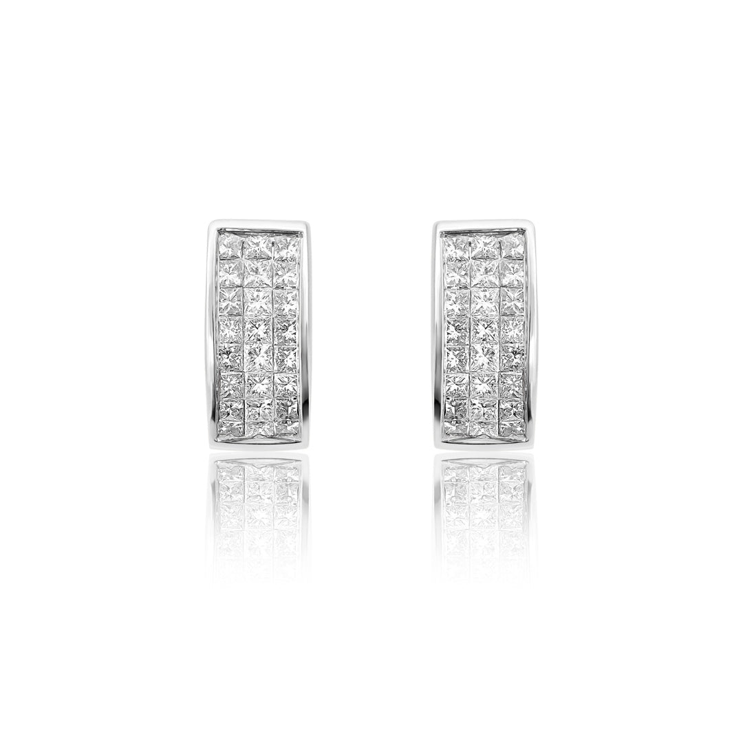 4ct Princess Cut Diamond Earrings