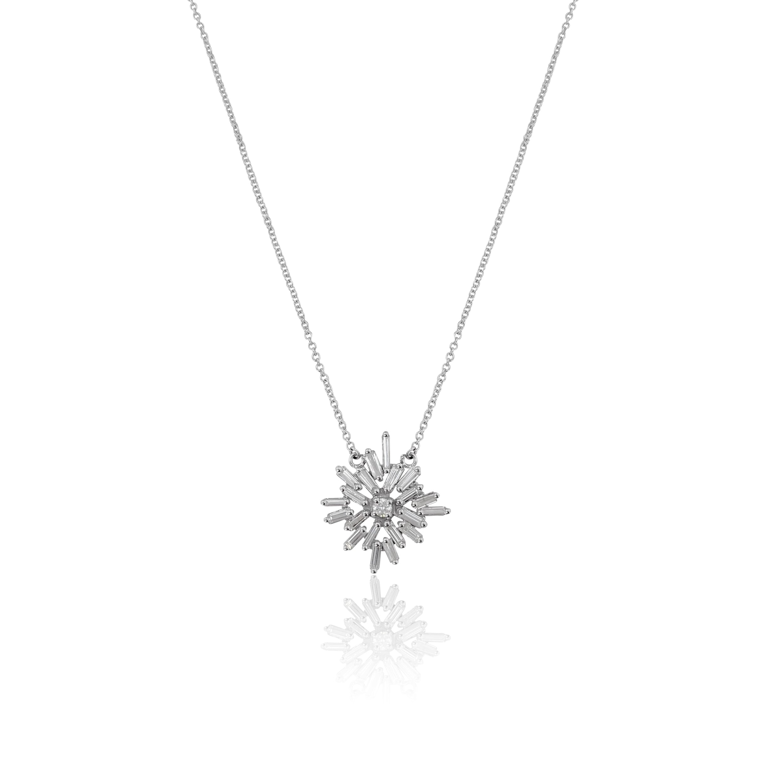 Starburst Baguette Diamond Necklace