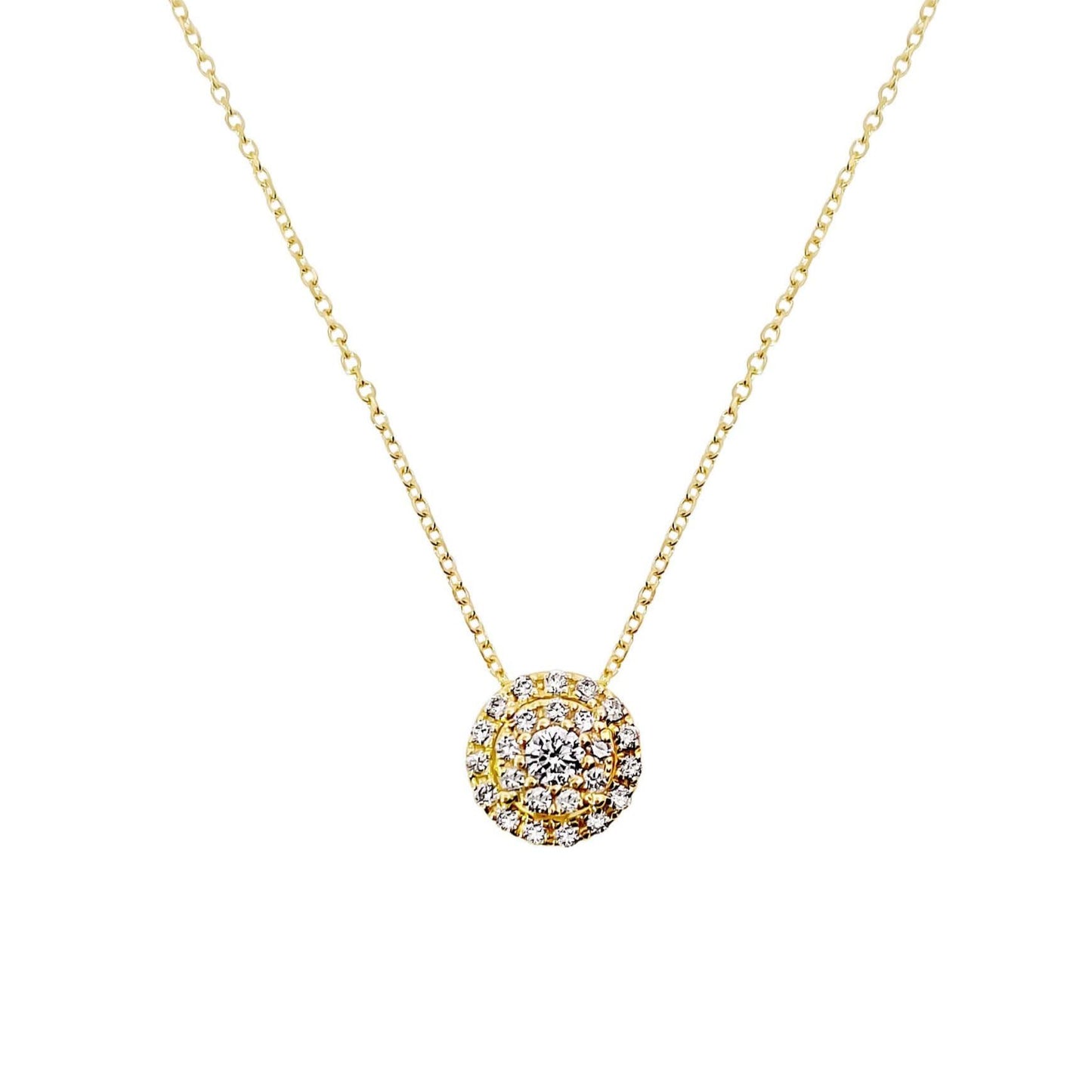 Round Diamond Cluster Necklace
