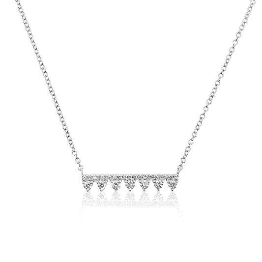 Spiked Diamond Bar Necklace