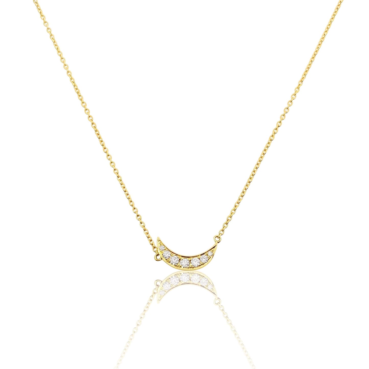 Diamond Crescent Moon Necklace