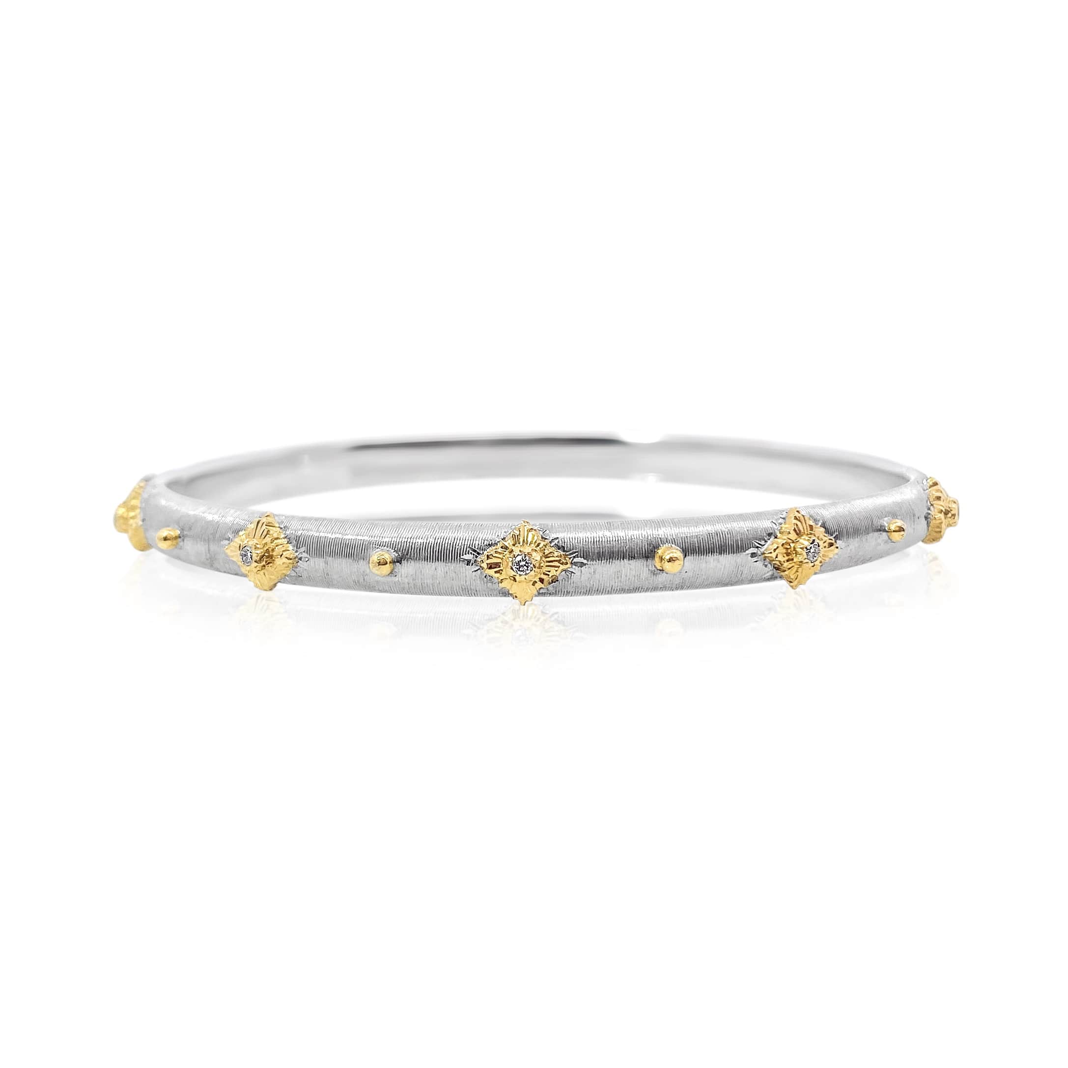 WHITE GOLD DIAMOND STAR BRILLE BANGLE