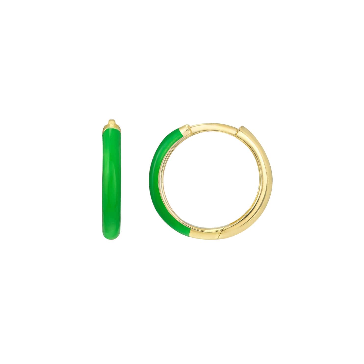 Reversible Green Enamel Hoops