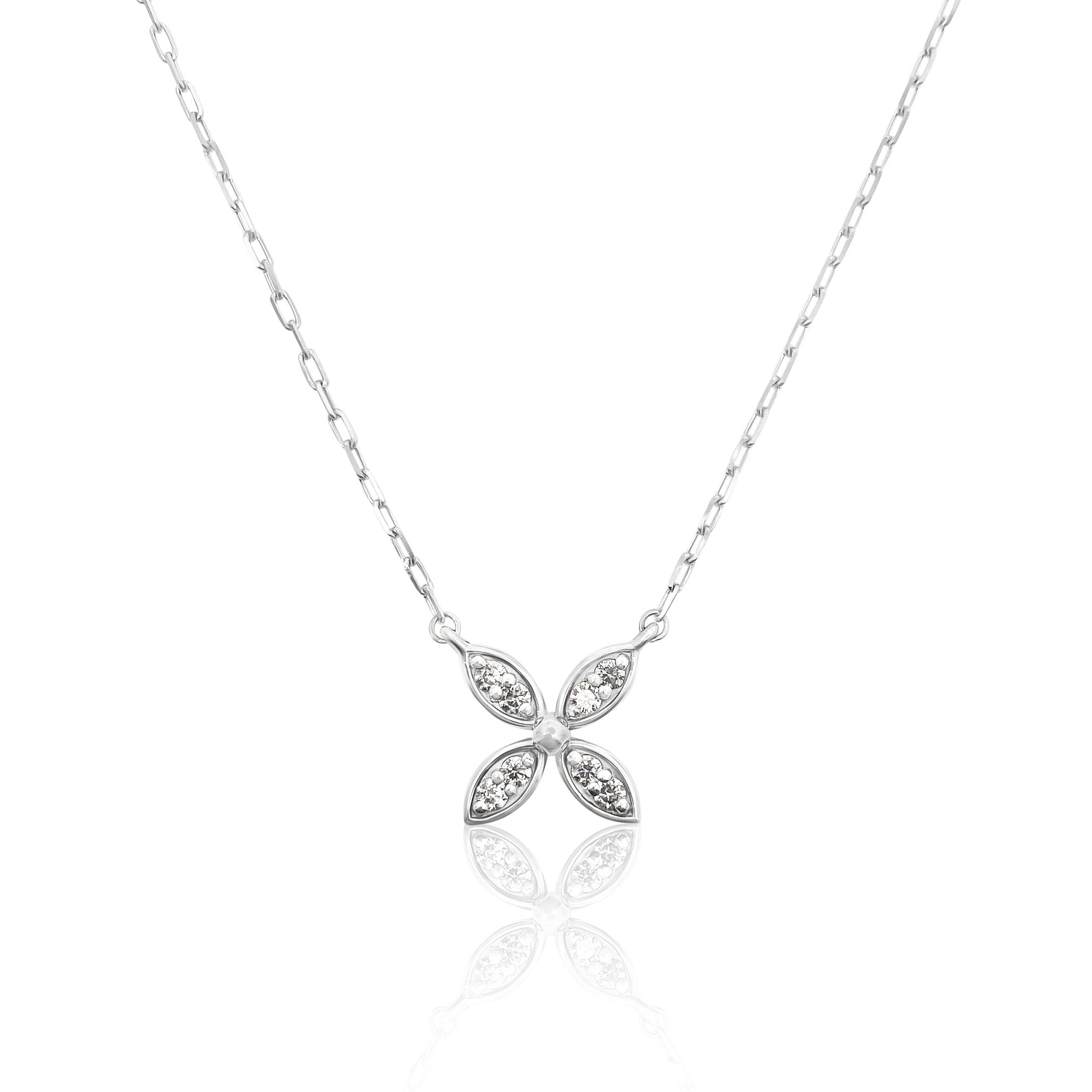 Diamond Flower Pendant Necklace