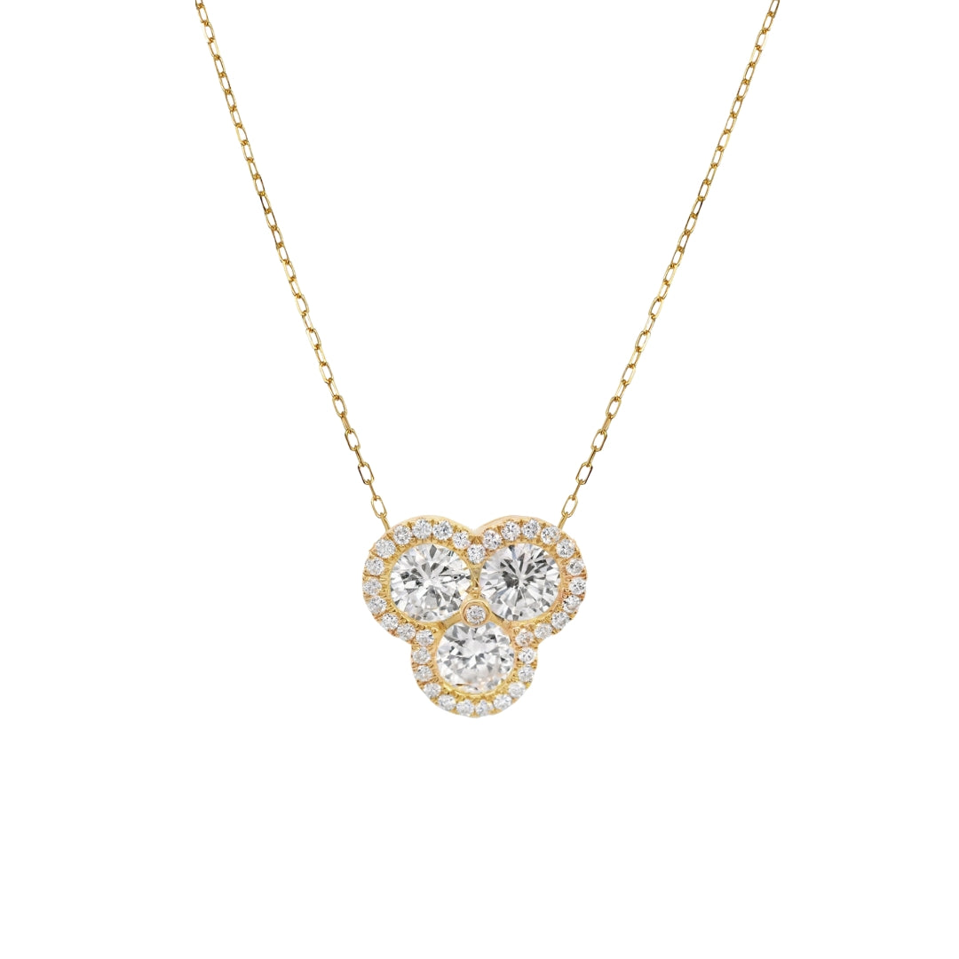Pave Diamond Clover Necklace