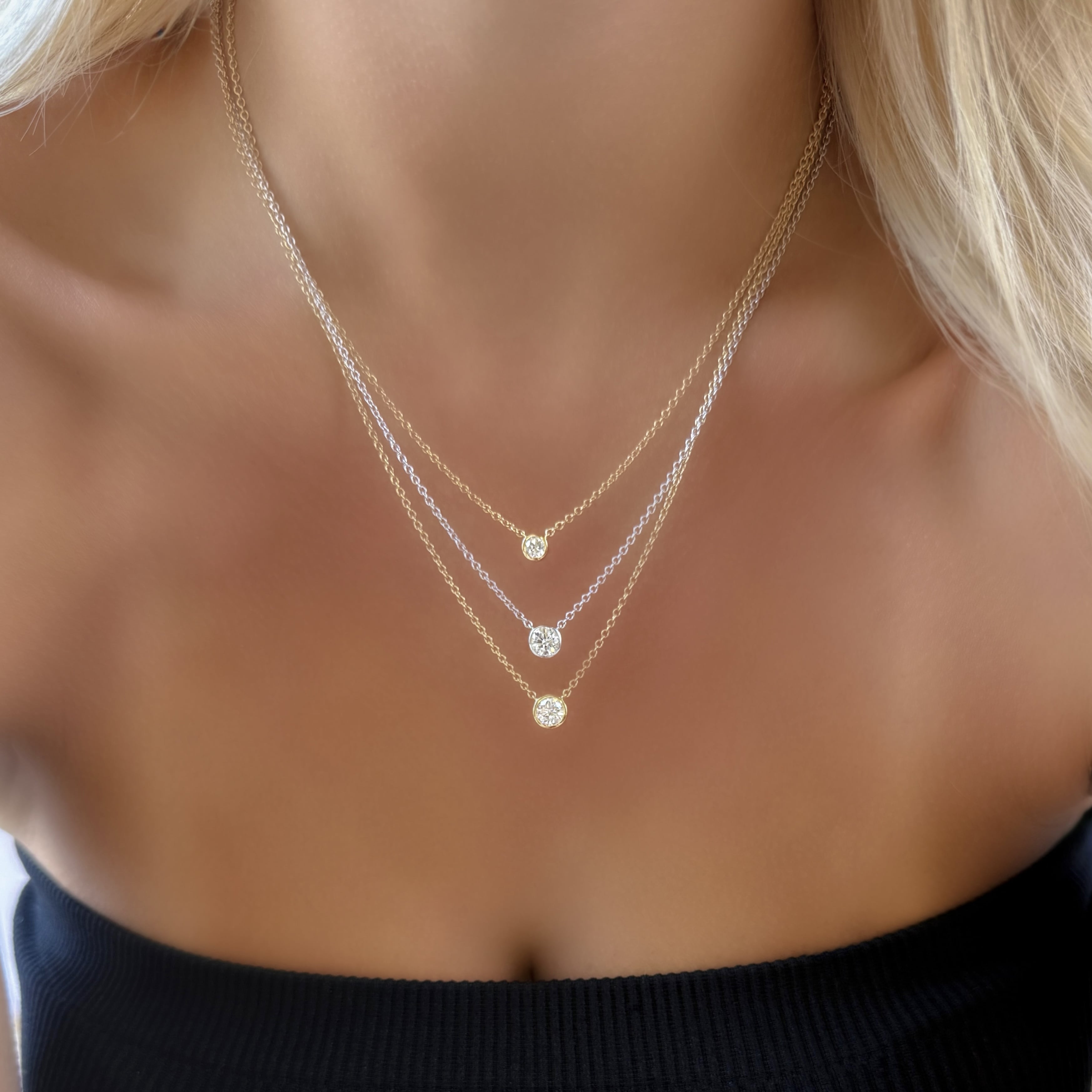 Diamond Bezel Necklace