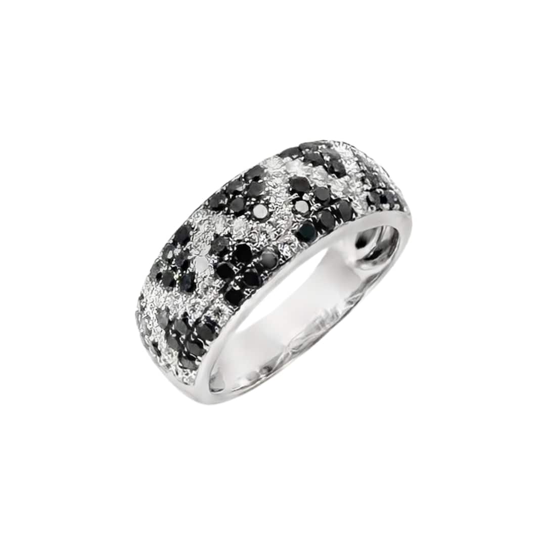 Black and White Diamond Triangle Ring