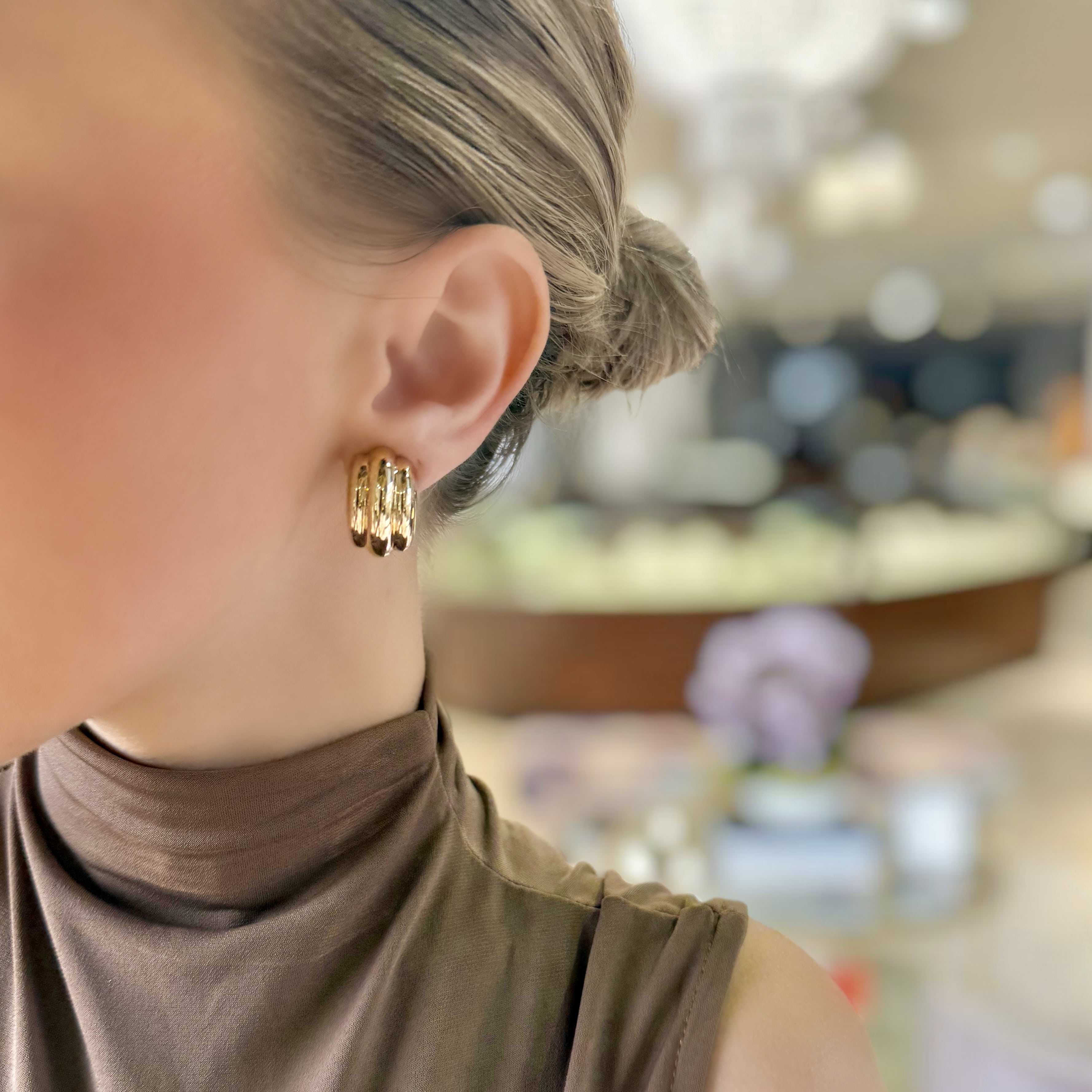 Chunky Gold Statement Earrings