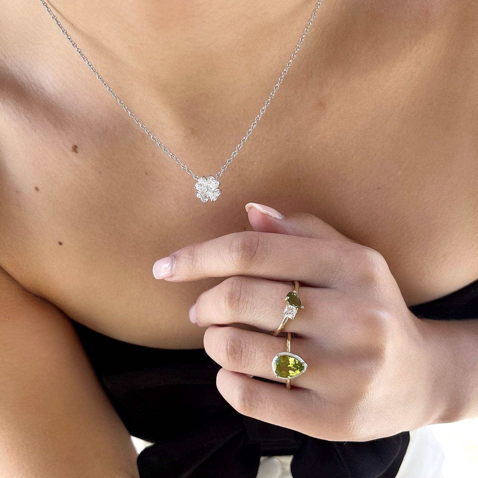 Lucky Heart Shape Diamond Necklace
