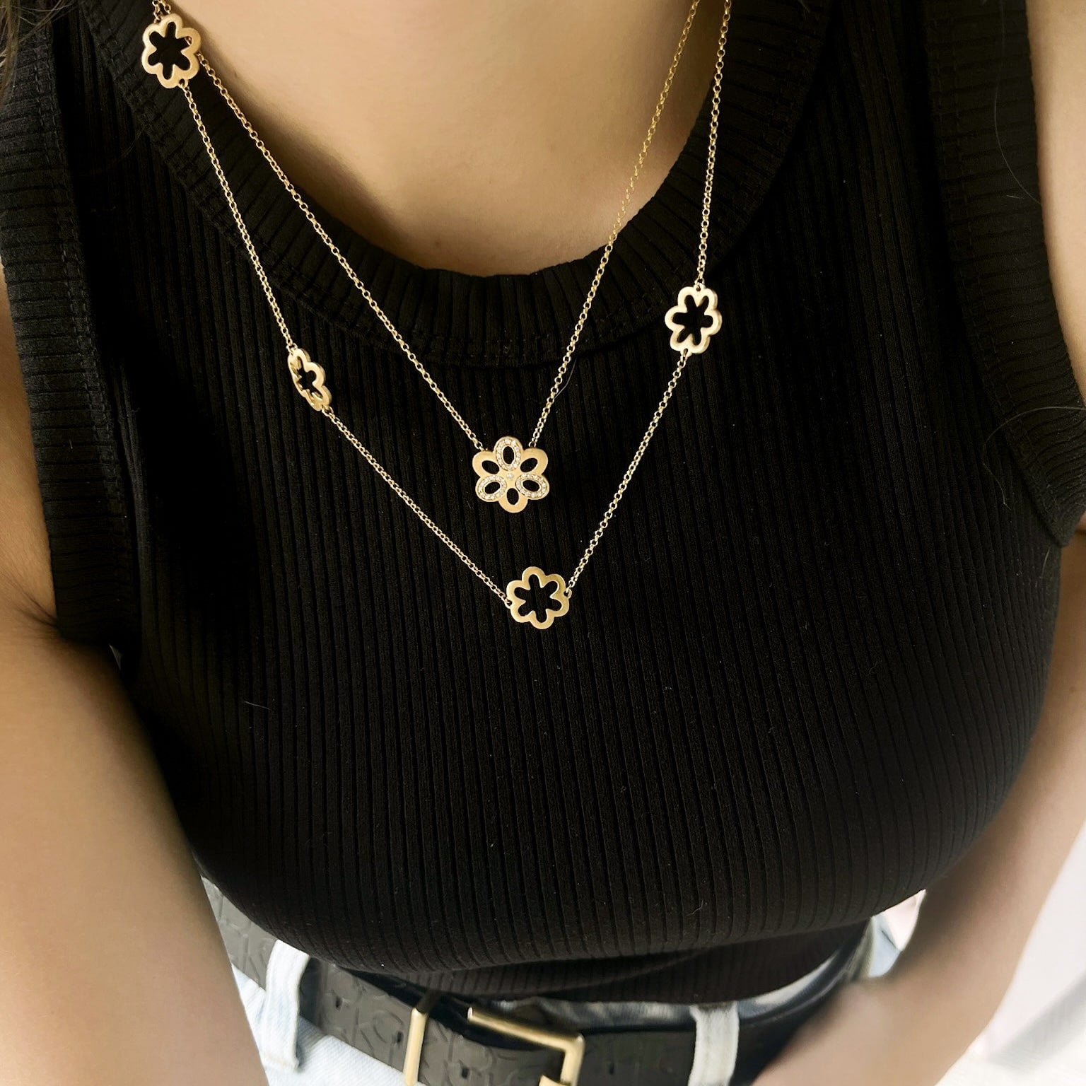 Flower Burst Diamond Necklace